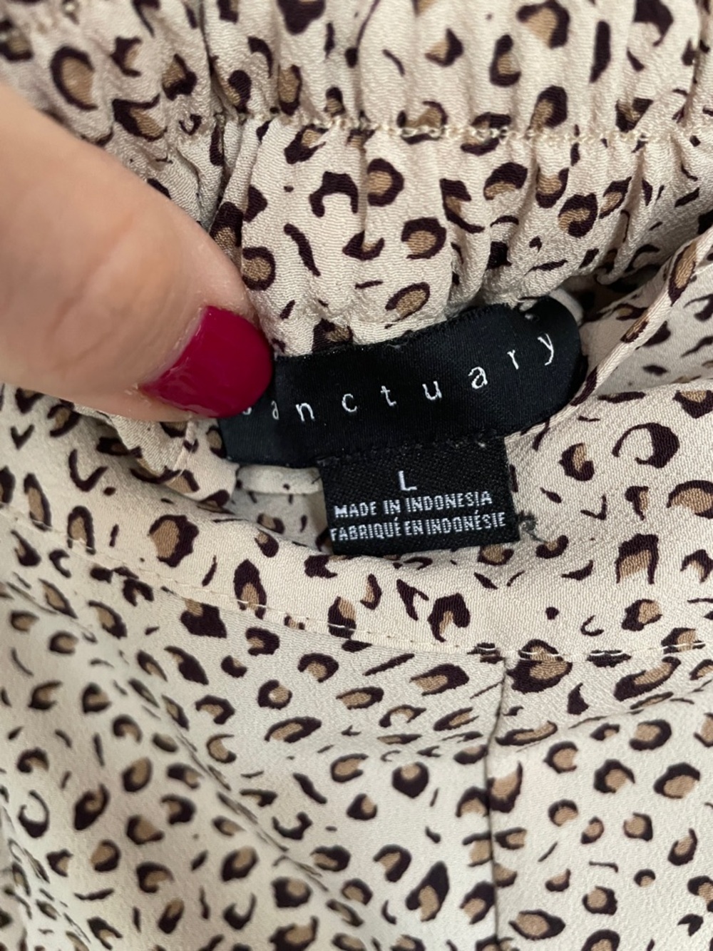 Sanctuary Cropped Beige Leopard Print Wide-Leg Pants Large with Pockets - Picture 5 of 8